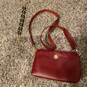 Red leather purse